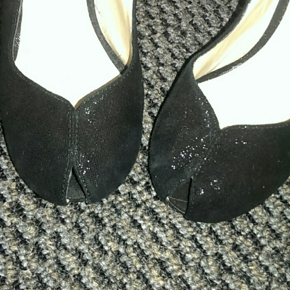 BCBG Max Azria Sparkle PeepToe Shiny Sling Heels - Picture 3 of 8